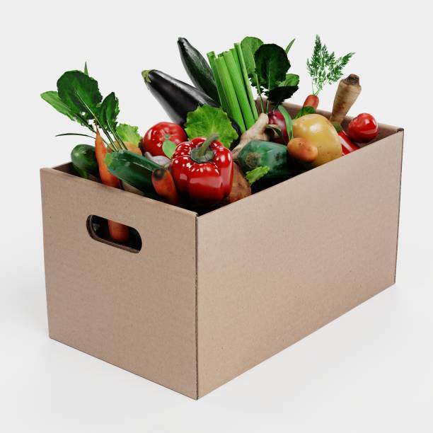 istock Realistic 3D Render of Paper Box with Vegetable 952186404