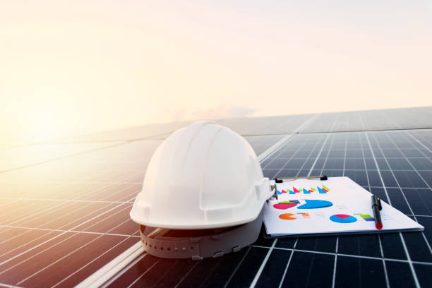 istock working solar station photovoltaic panels. 952187124