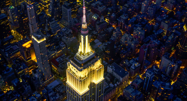 istock Above the Empire State Building at night 952187394