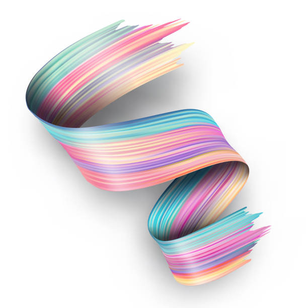 istock 3d abstract liquid fluid design. Colorful twisted brush stroke, smear wave, splash curl of paint isolated on white background 952191494