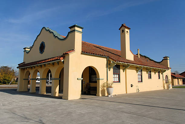Rail station stock photo