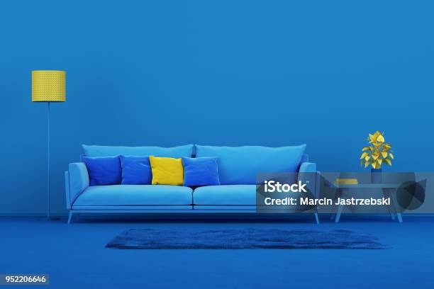 Foto de Conceito De Estilo Minimalista De Design De Interiores e mais fotos de stock de Azul