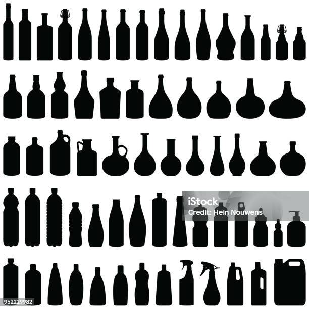 Ilustración de Frascos De y más Vectores Libres de Derechos de Botella - Botella, Ícono, Bebida alcohólica