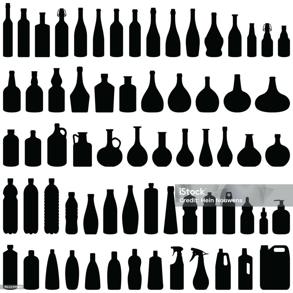 Bottles Bottle collection - vector silhouette illustration Bottle stock vector