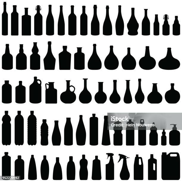 Bottles Stock Illustration - Download Image Now - Bottle, Icon Symbol, Alcohol - Drink