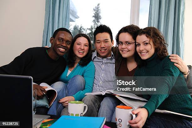 Diverso Grupo De Estudio Foto de stock y más banco de imágenes de Chino - Oriental - Chino - Oriental, Estudiante de universidad, 18-19 años