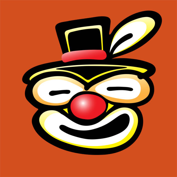 illustrazioni stock, clip art, cartoni animati e icone di tendenza di faccia da clown cattivo - circus bizarre men make up