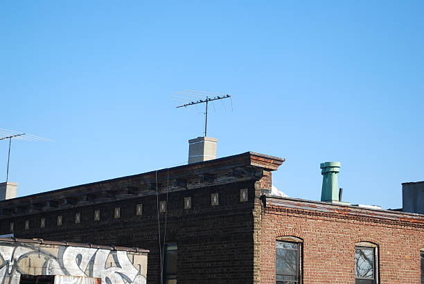 Cтоковое фото Антенна на крыше здания