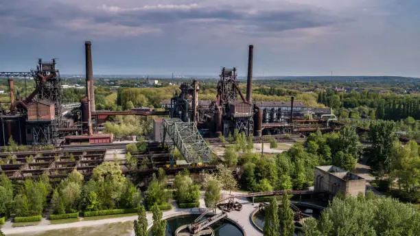 Landscape of the Landschaftspark Duisburg North Ruhrgebiet industrial culture Germany
