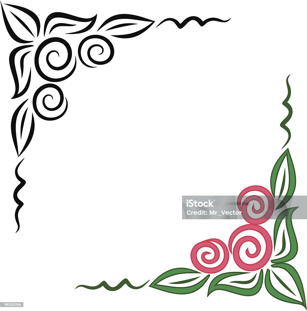 Vecteur ornement floral d'angle - clipart vectoriel de Abstrait libre de droits