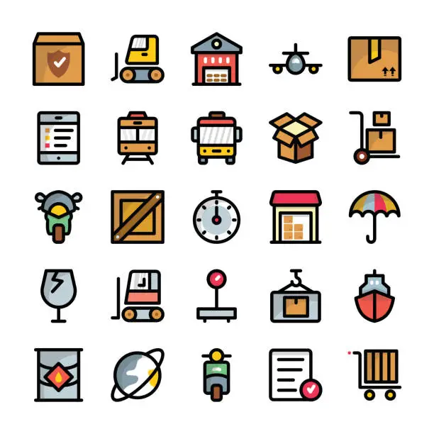 Vector illustration of Shipping and Delivery Icons Collection