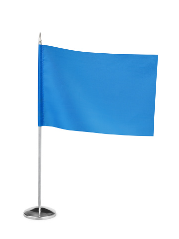 Blue small table flag isolated on white