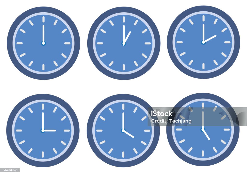 Clock 2 blue clock Clock stock vector