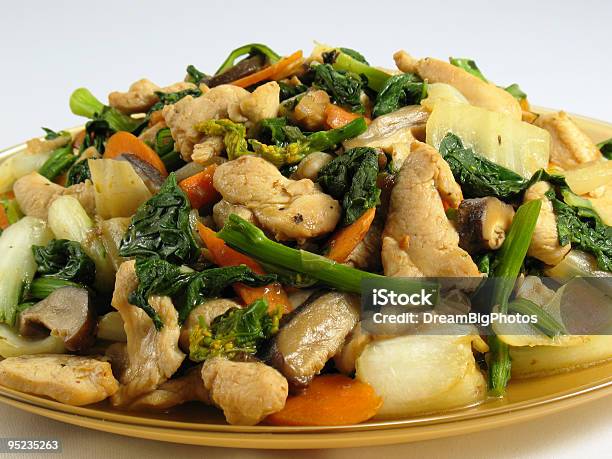 Stirfried Chicken Vegetables Stock Photo - Download Image Now - Stir-Fried, Bok Choy, Cabbage