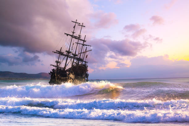istock Pirate ship at the open sea 952360204