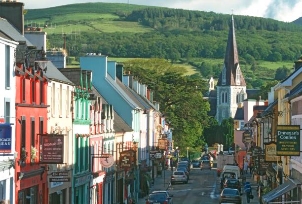 Main street in irish town Main street in irish town county kerry photos stock pictures, royalty-free photos & images