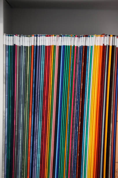 Row of colorful magazines