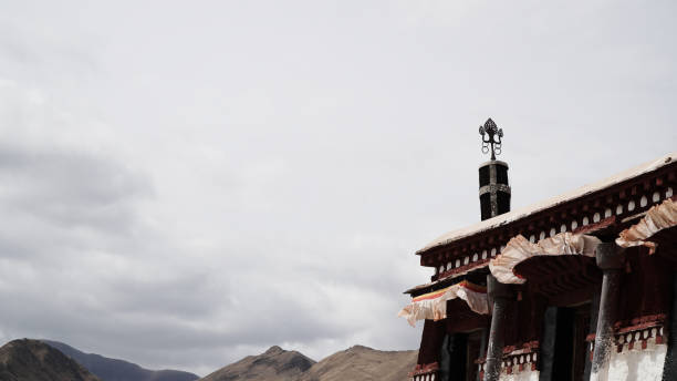 istock Brass statue on the roof with sky 952361300