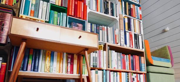 istock Vintage locker and chair in library 952361590