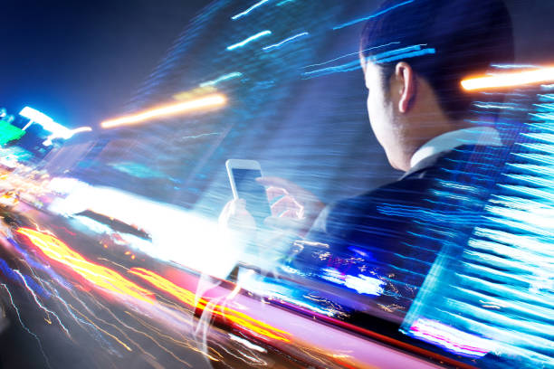 istock Multiple exposure of businessman using mobile phone 952361740