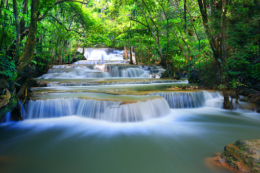 Natural forest waterfall is in Thailand