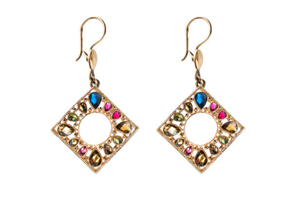 istock Golden earrings isolated 952371430