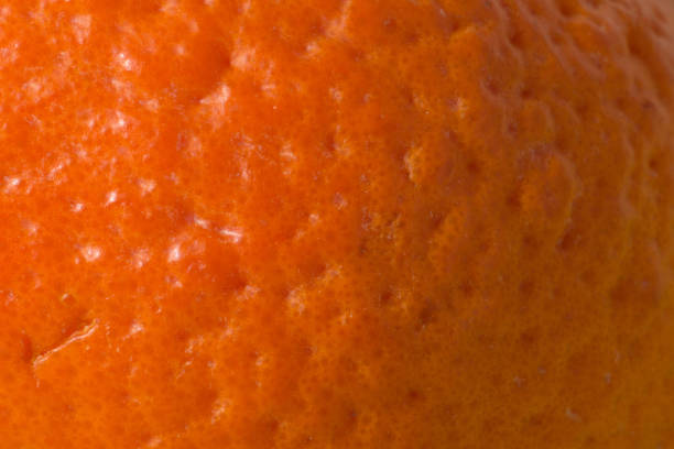 Photo of a orange tangerine skin, close-up, macro