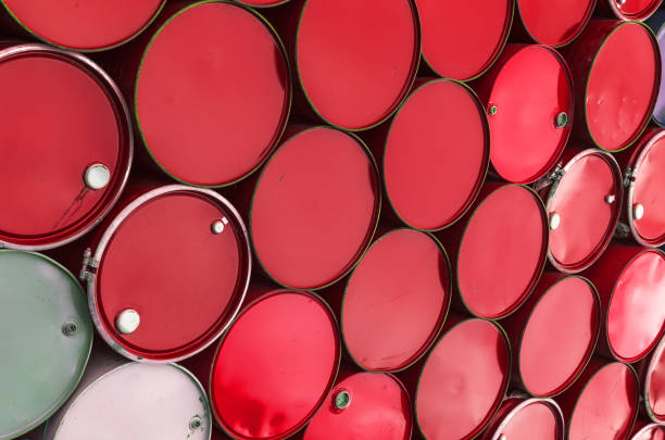 istock Stacks of old oil tanks 952385454