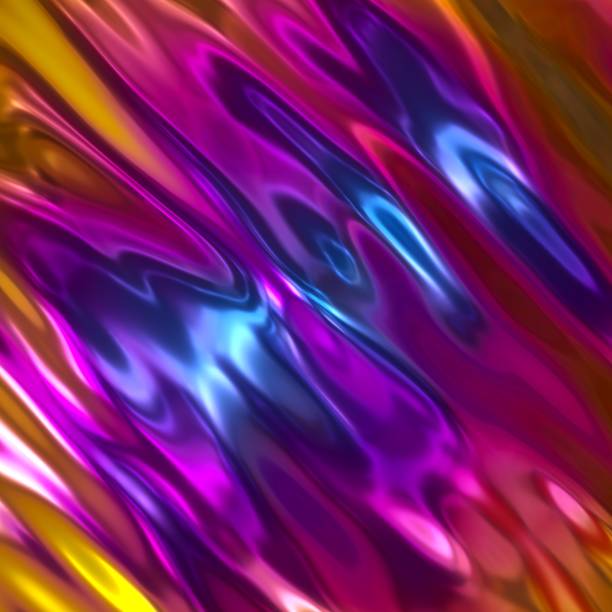 istock 3d render, abstract background, iridescent holographic foil, metallic texture, ultraviolet wavy wallpaper, fluid ripples, liquid metal surface, esoteric aura spectrum, bright hue colors 952393974