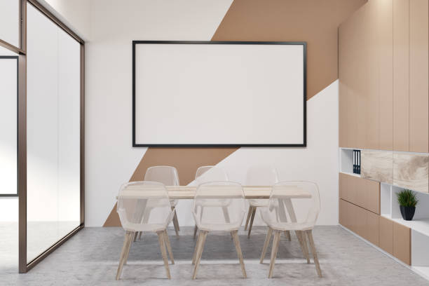 istock White and beige office meeting room, whiteboard 952394442
