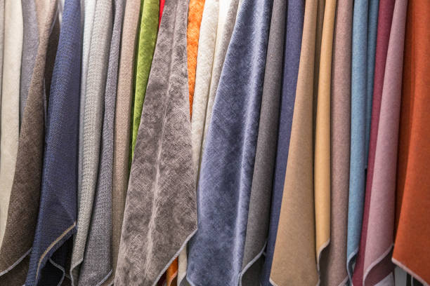 istock Set of multi colored upholstery samples for upholstered furniture 952394488