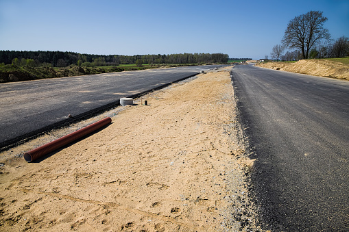Construction of a new highway S6 in Nowogard, Poland