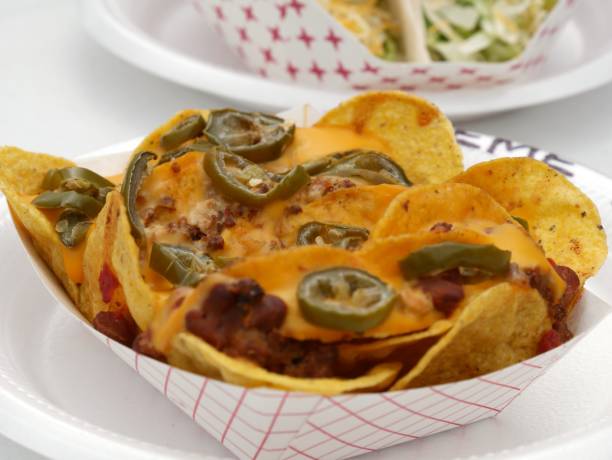 Nachos on a paper plate