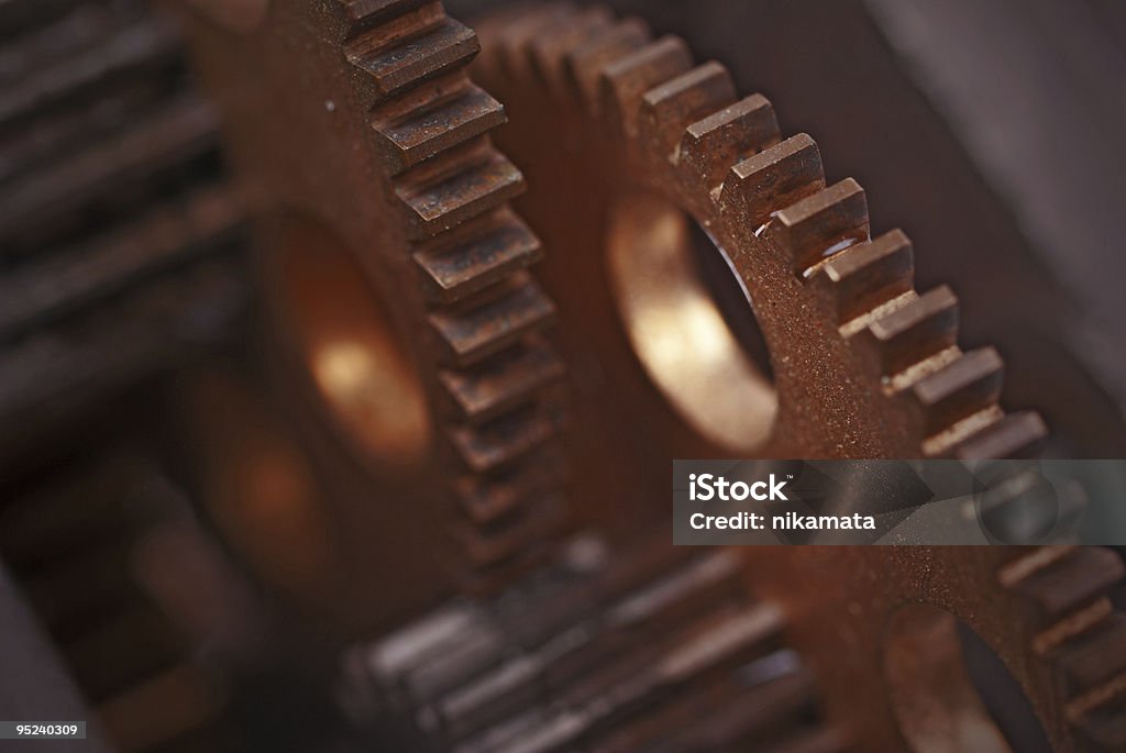 Industrial Gears Background  Bronze - Alloy Stock Photo