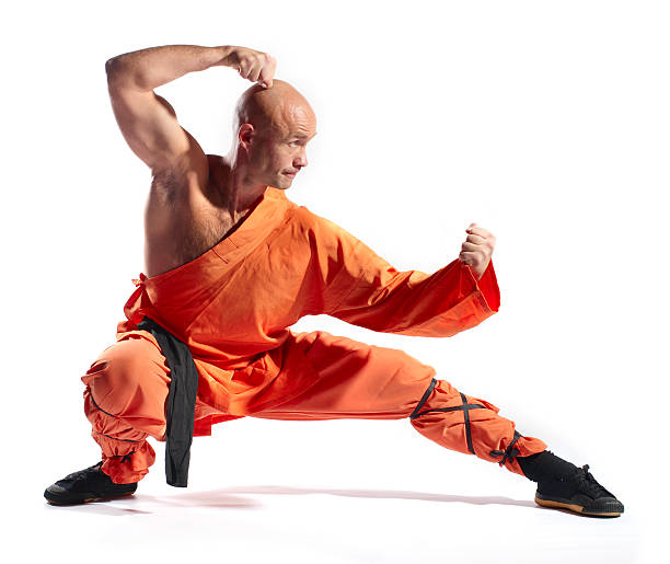 shaolin guerriero monaco - shaolin warrior monk foto e immagini stock