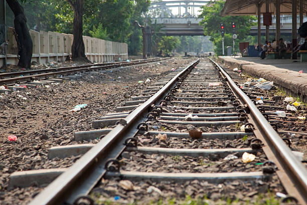 Railroad track stock photo