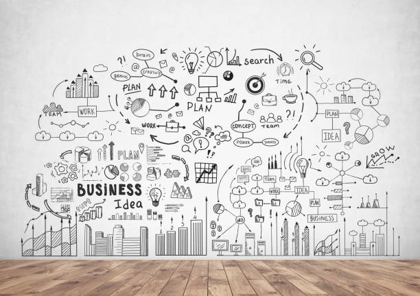 istock Business stategy sketch on a concete wall 952413056