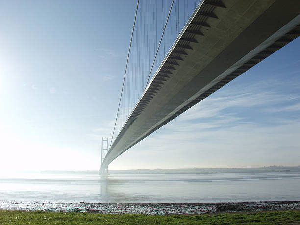 The Humber Bridge near Kingston upon Hull, East Yorkshire, England, the bridge is  a  single span road suspension bridge spanning the humber estuary