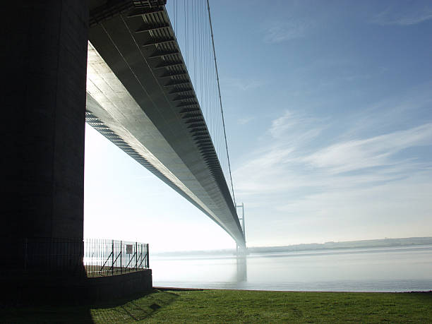 험버교, 랑선 람풍, 영국 - humber bridge bridge humber river yorkshire 뉴스 사진 이미지