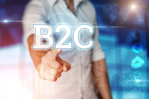 istock Businessman clicks on a virtual screen and selects 