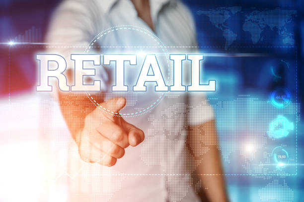 istock Businessman clicks on a virtual screen and selects 