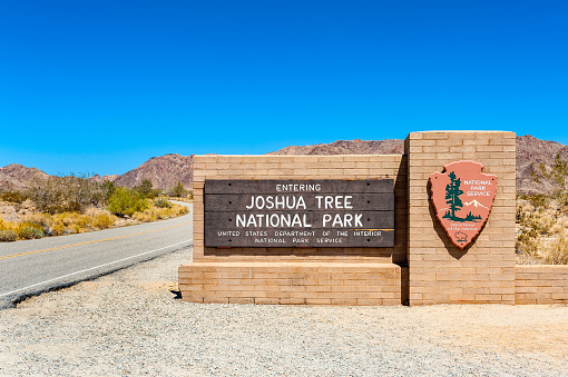 Boulders and desert in Joshua Tree National Park  near Desert Hot Springs and Indio California