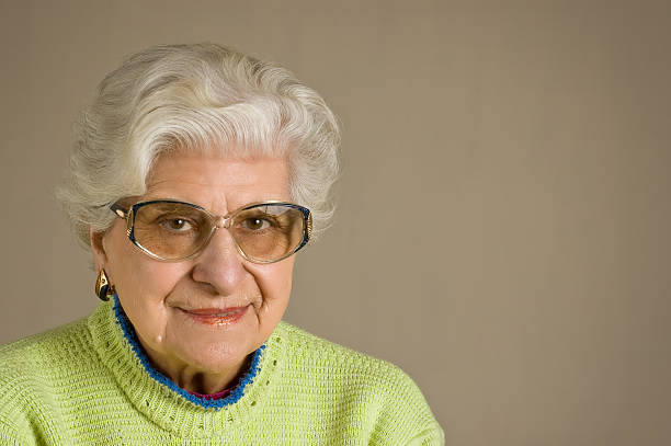 istock Senior lady portrait,  glasses, with copy space. 95246452