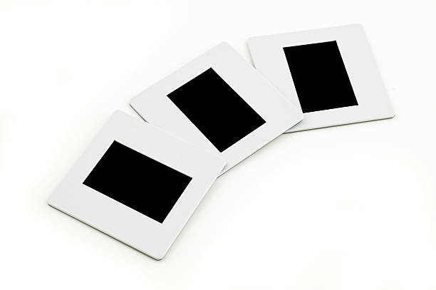 três molduras lâminas de plástico - lightbox slide frame black imagens e fotografias de stock