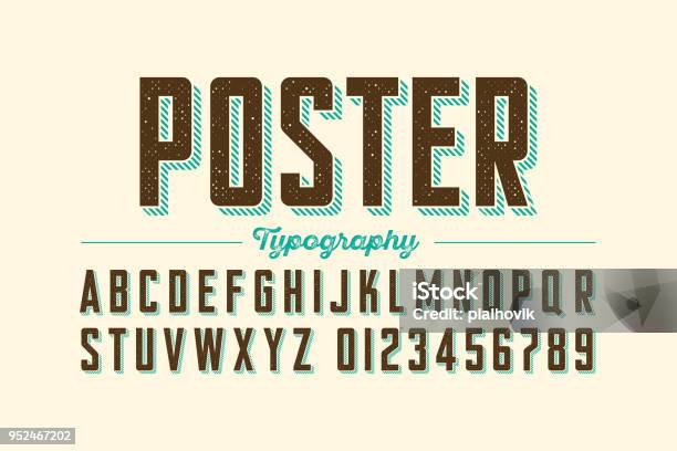 Retro Style Vintage Font Stock Illustration - Download Image Now - Typescript, Retro Style, Old-fashioned