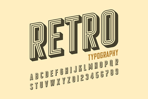 Retro Written Retro Style Vintage Font Stock Illustration - Download Image Now ...
