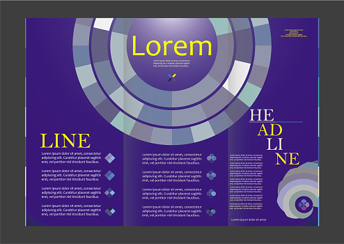 Trifocus Template Example Trifold Business Template Stock Illustration - Download Image Now - Art ...