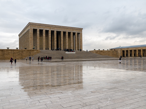 Ankara, Turkey - November 24, 2017: Anıtkabir is the mausoleum of Mustafa Kemal Atatürk, the leader of the Turkish War of Independence and the founder and first President of the Republic of Turkey, located in Ankara, Turkey.