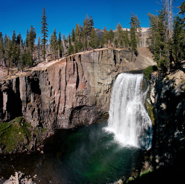 Rainbow Falls near Mammoth California stock photo