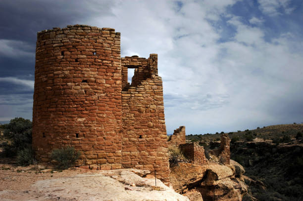 Ruins at Hovenweep Monument, Utah stock photo